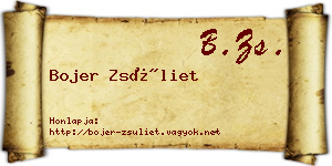 Bojer Zsüliet névjegykártya